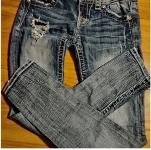 Miss me size 26 Metallic Border Embellished Skinny Jeans
